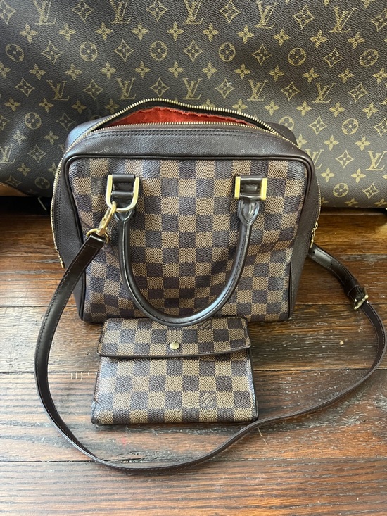 Louis Vuitton Handbags - Louis Vuitton Damier Ebene Satchel with Matching Wallet - Brown